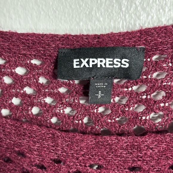Express Women Red/Burgundy Pullover Sweater Top Long Sleeve size S. - Picture 3 of 6